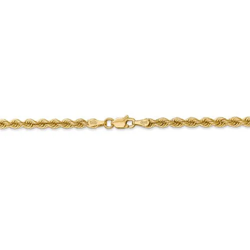 14k Yellow Gold 3mm Rope Bracelet Anklet Choker Necklace Pendant Chain