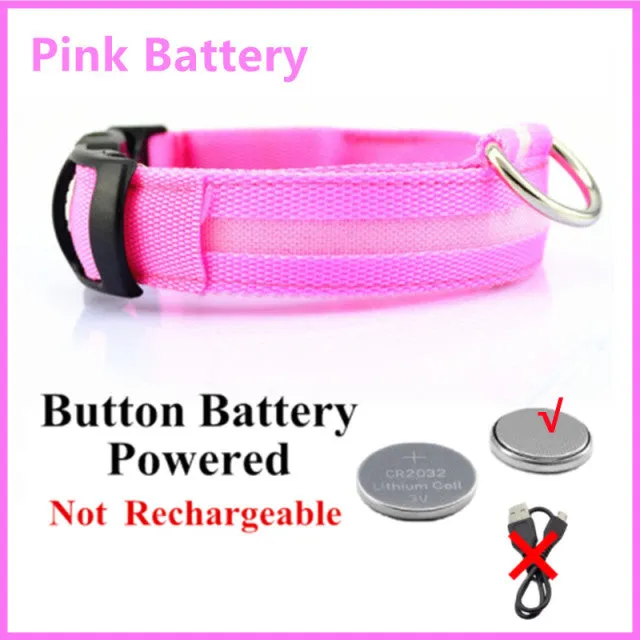 Adjustable LED Glowing Dog Collar