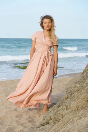 Ash Rose Linen Wrap Dress