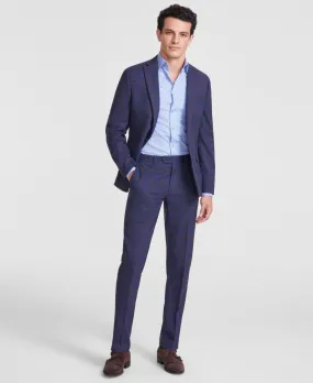 Bar Iii Mens Slim fit Dress Pants 33 / 30 Blue Plaid