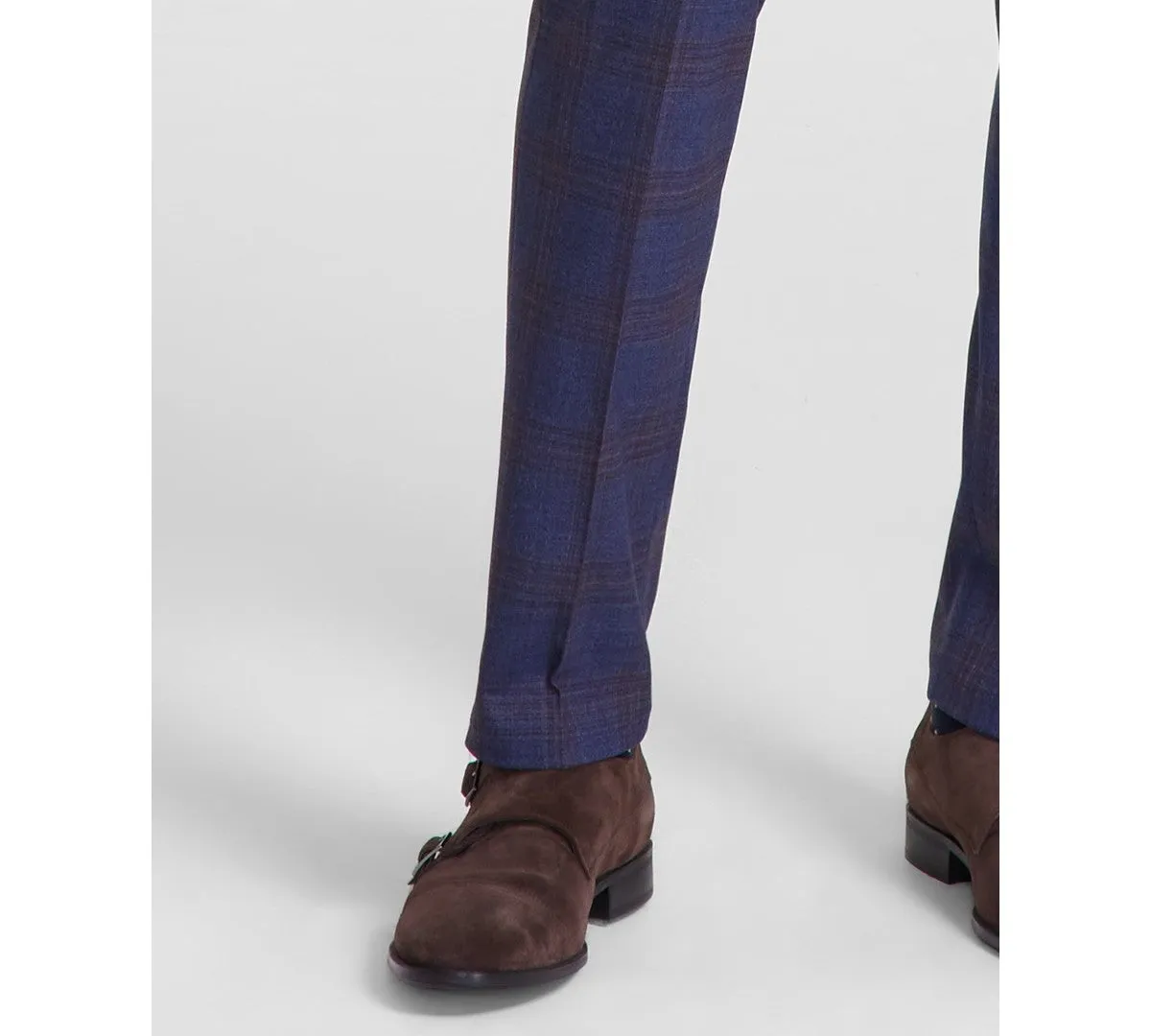 Bar Iii Mens Slim fit Dress Pants 33 / 30 Blue Plaid