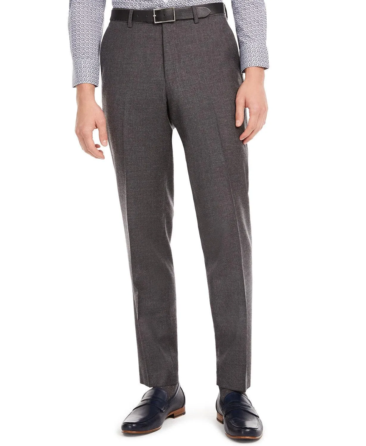 Bar Iii Mens Slim fit Dress Pants 34 / 30 Grey Solid