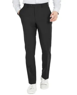 Bar Iii Mens Slim fit Dress Pants 34 / 32 Black Solid
