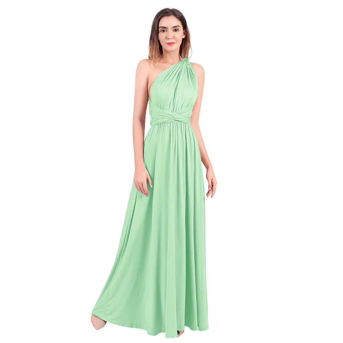 Black Ladies Solid Cocktail Off Shoulder Wedding Bridesmaid Evening Long Maxi Dress - IBTOM CASTLE