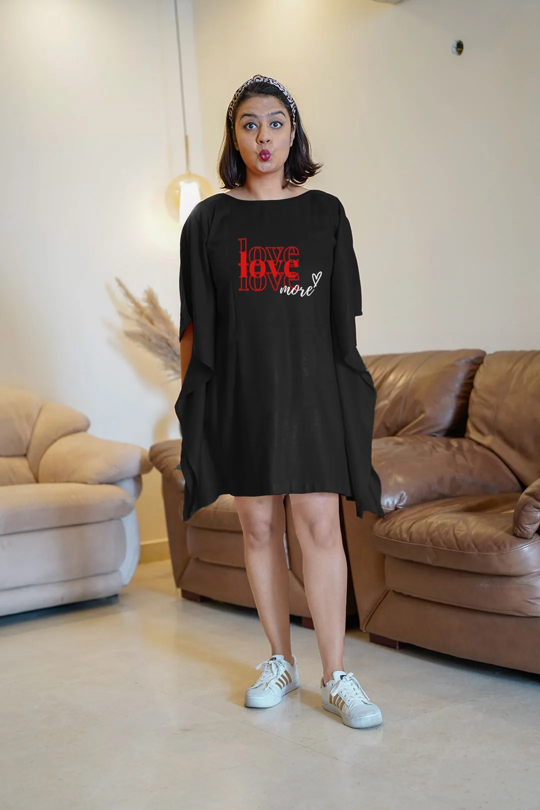 Black Rayon Kaftan - Love me more