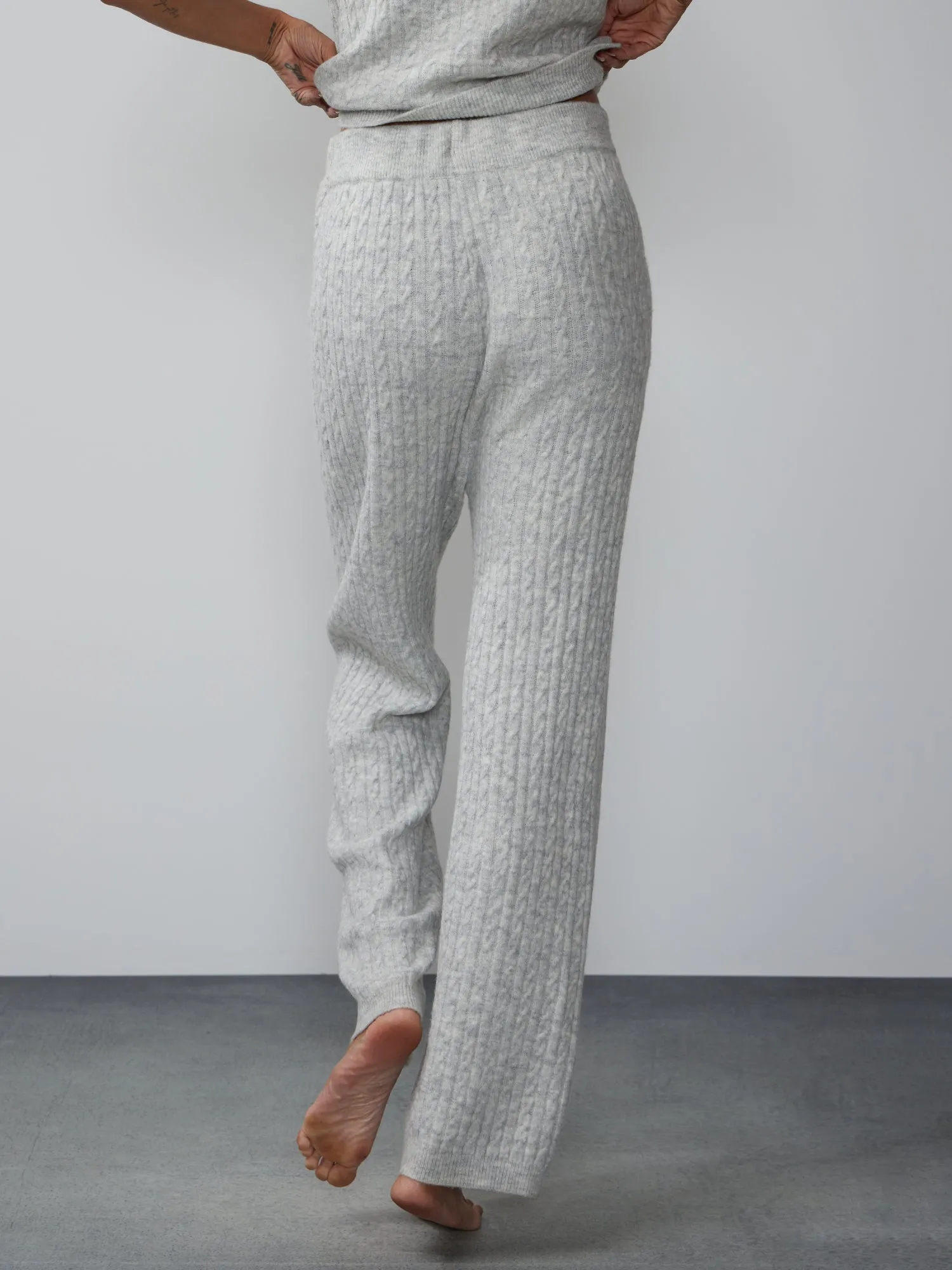 Cable Knit Wide Leg Pant