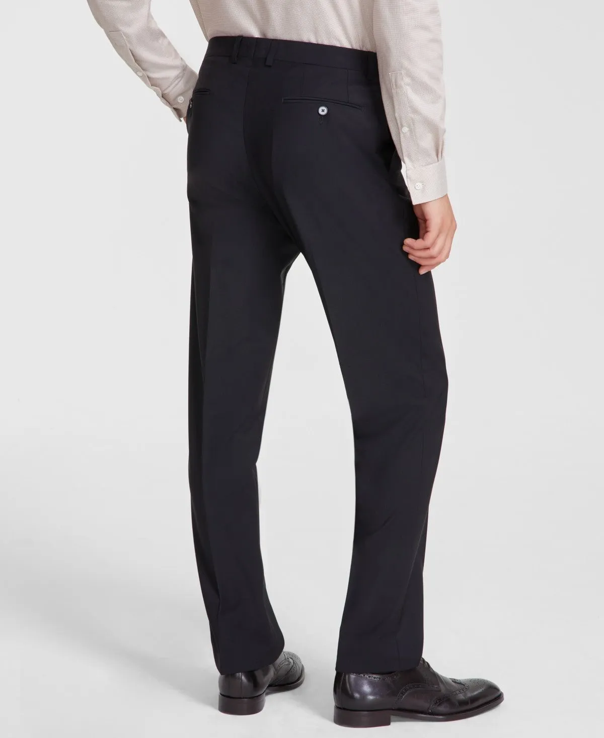 Calvin Klein Mens Slim fit Dress Pants 42 / 30 Black Solid Stretch
