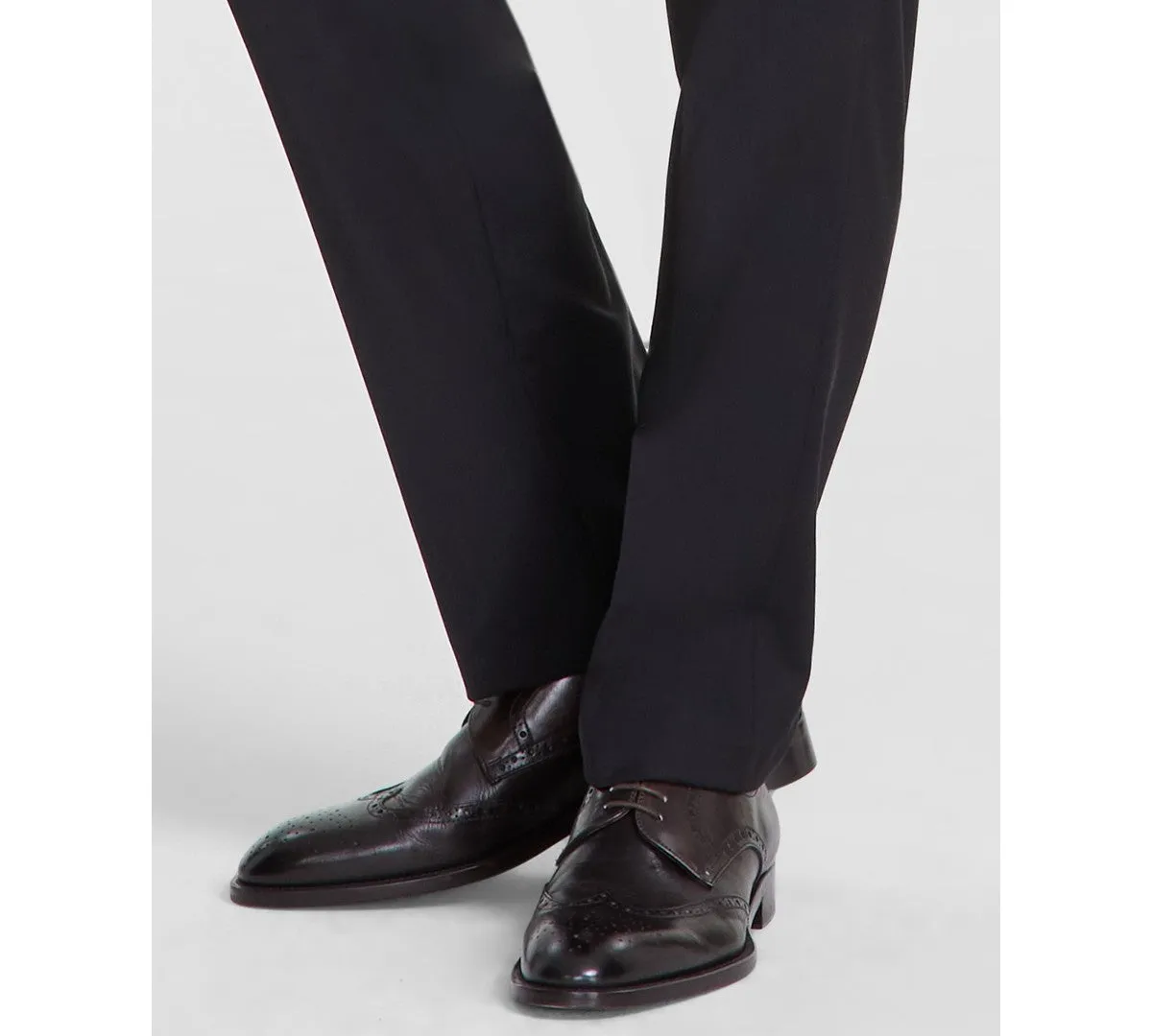 Calvin Klein Mens Slim fit Dress Pants 42 / 30 Black Solid Stretch