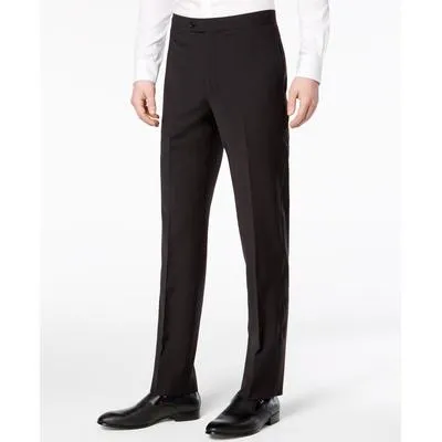 Calvin Klein Mens Slim fit Tuxedo Dress Pants 36 / 30 Black Solid Stretch