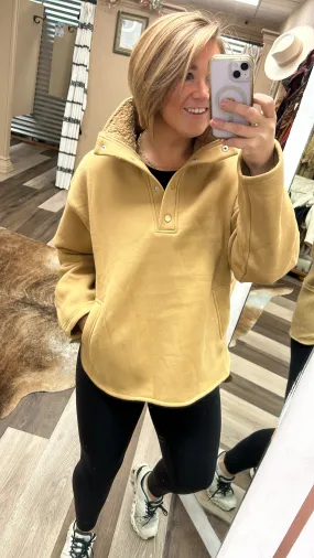 Camel Snap Fleece TurtleNeck Pullover