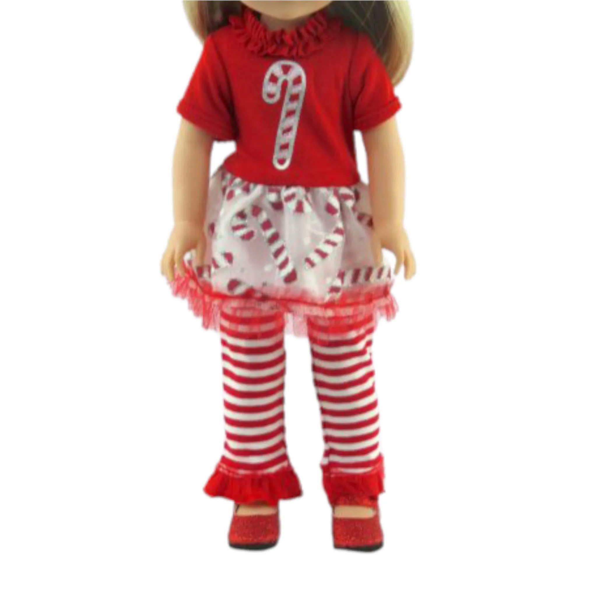Candy Cane Christmas Outfit for 14 1/2-inch dolls