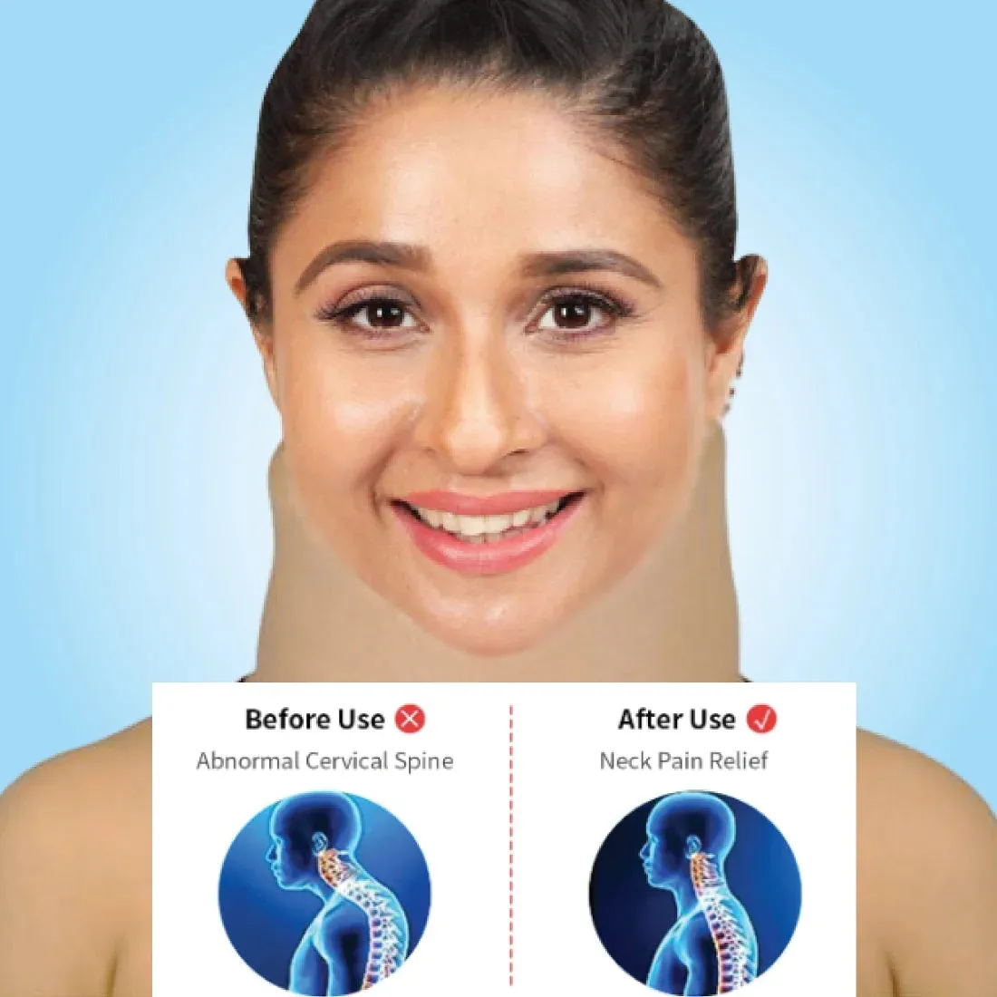 Cervical Pain Relief Products Combo : Cervical Pillow with Cervical Collar