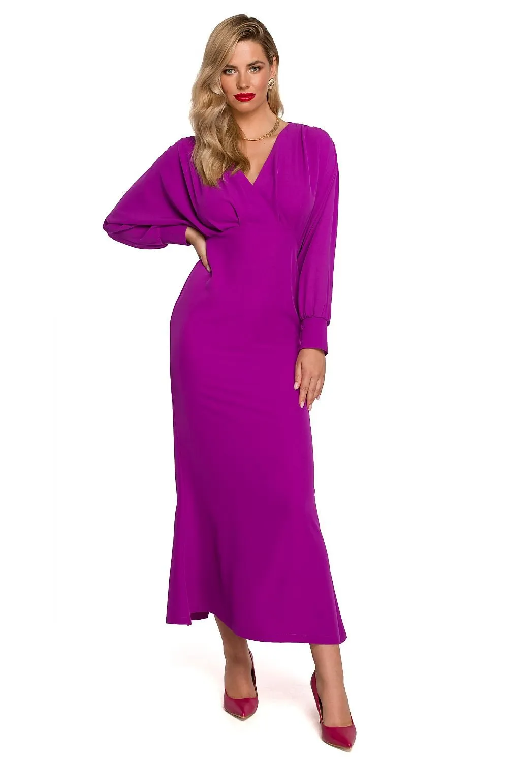 Charming deep neck long sleeves cocktail dress