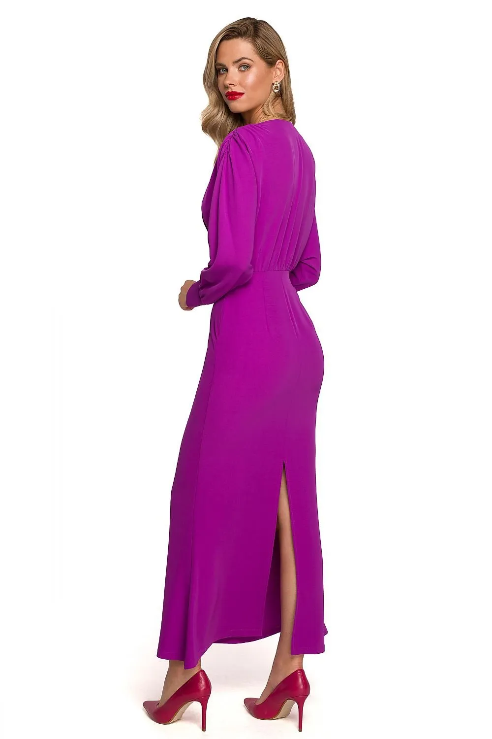 Charming deep neck long sleeves cocktail dress