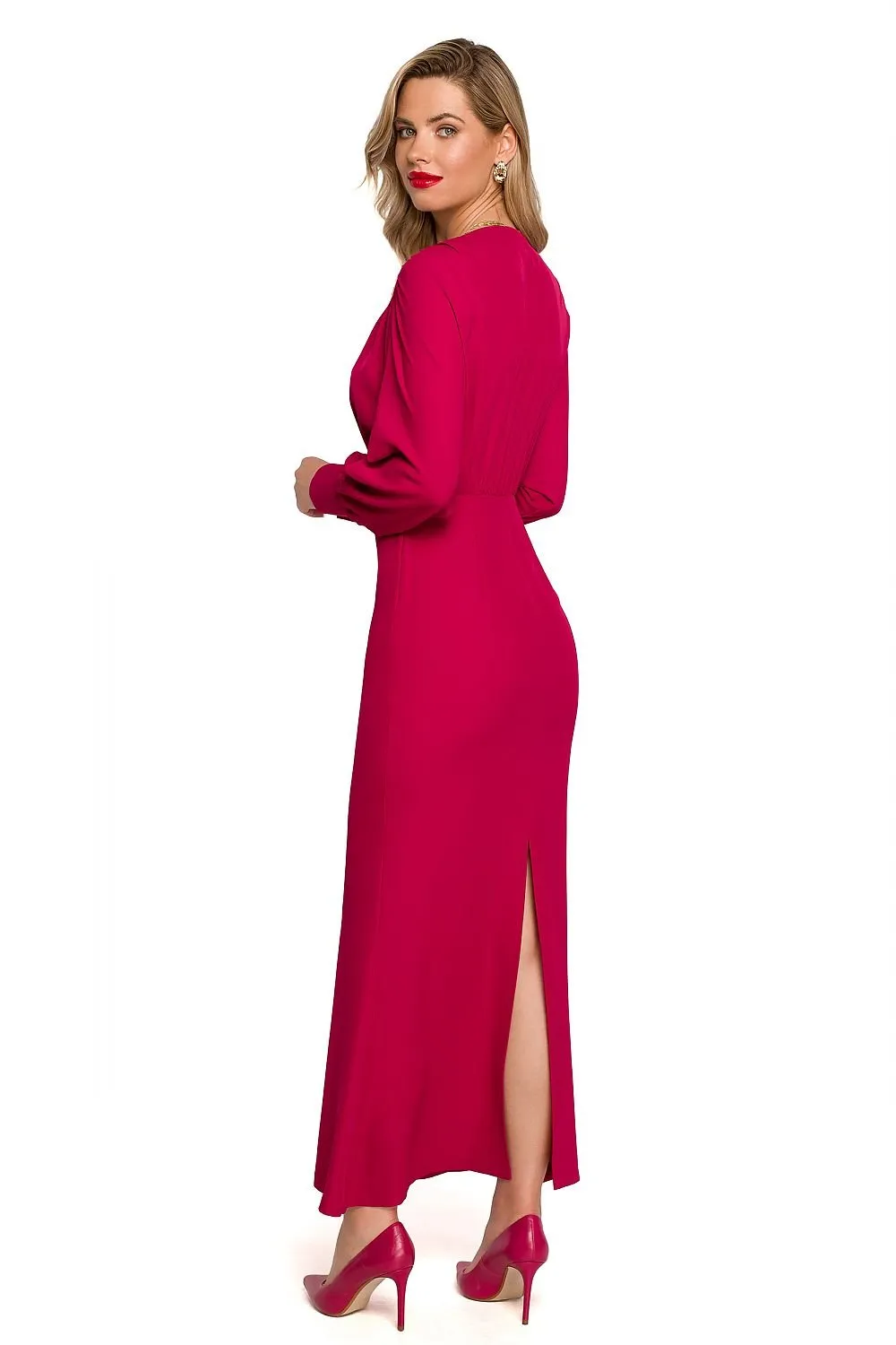 Charming deep neck long sleeves cocktail dress