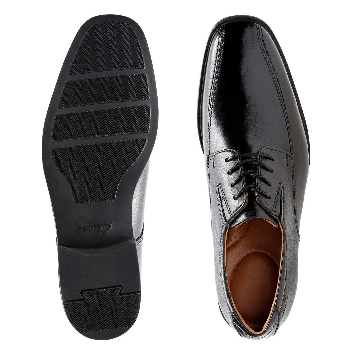 Clarks Men's Tilden Walk Lace Dress Shoes- Black Leather