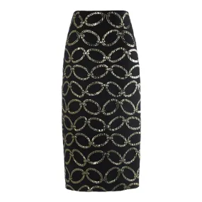 Colorblock Temperament Skirts For Women High Waist Patchwork Folds Tunic Slimming Vintage Skirt Female Fashion
