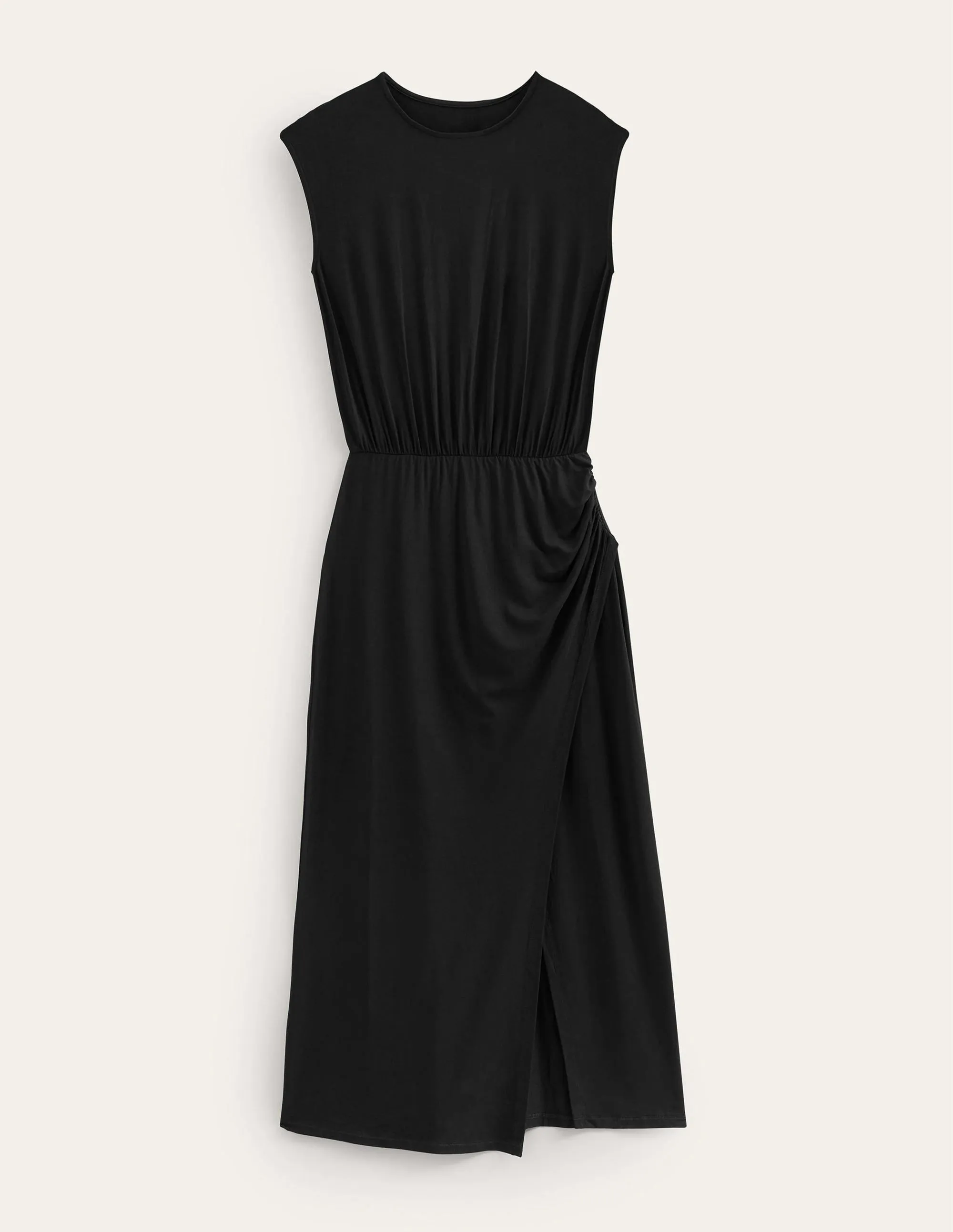 Column Jersey Maxi Dress-Black