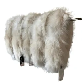 Fluffy Collar Off White Fur Fox for winter coat parka hood 75 cm Mens and Womens