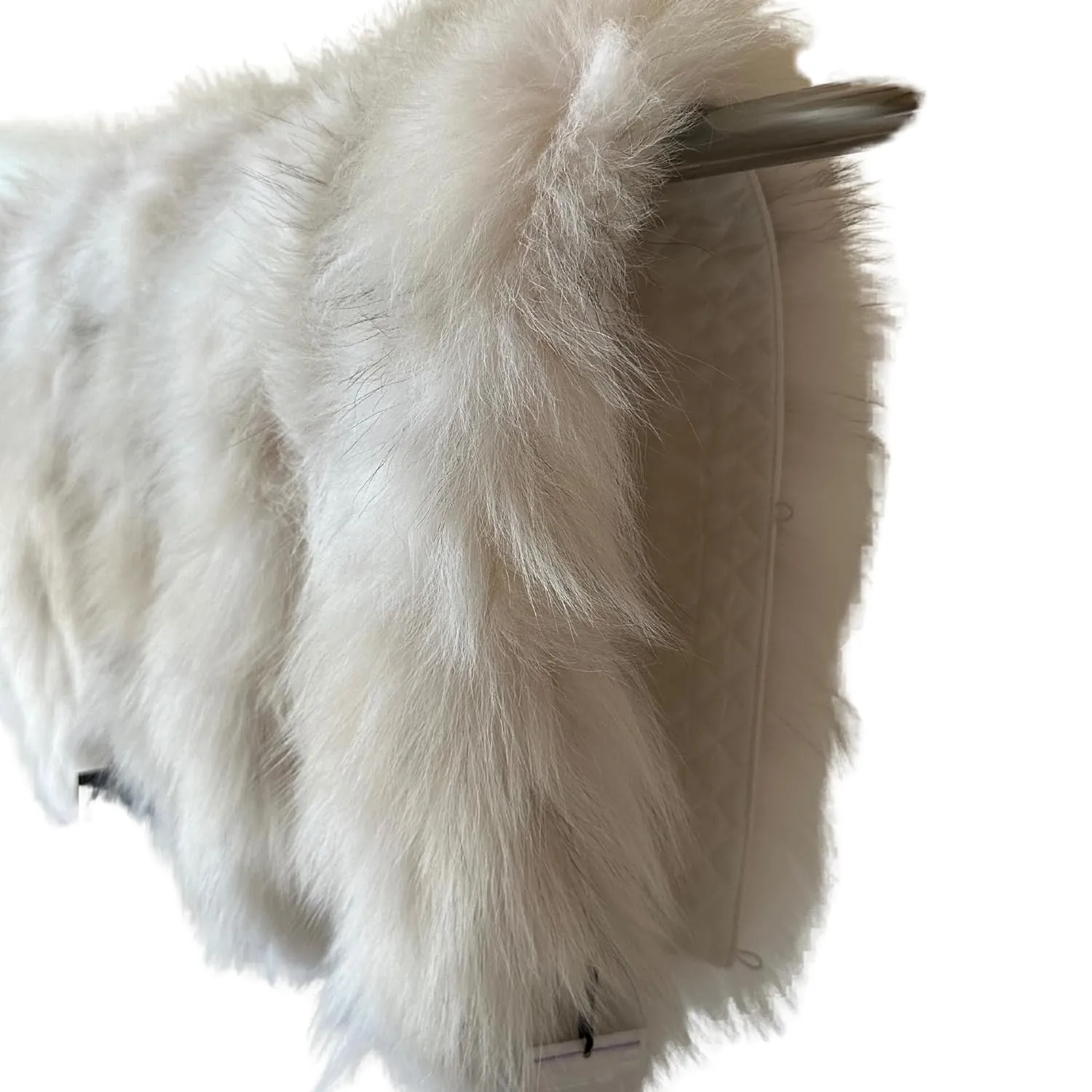 Fluffy Collar Off White Fur Fox for winter coat parka hood 75 cm Mens and Womens