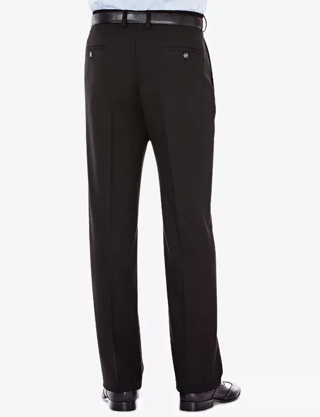 Haggar Mens Classic Fit Dress Pants 36 / 32 Black Solid
