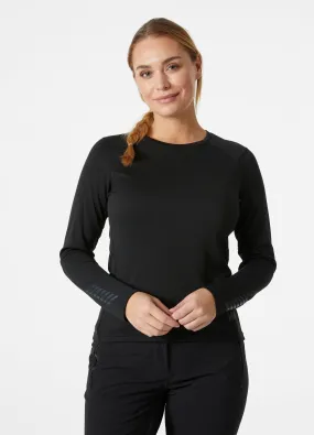 Helly Hansen Women's Lifa Active Crew Neck Long Sleeve Base Layer Top (Black)