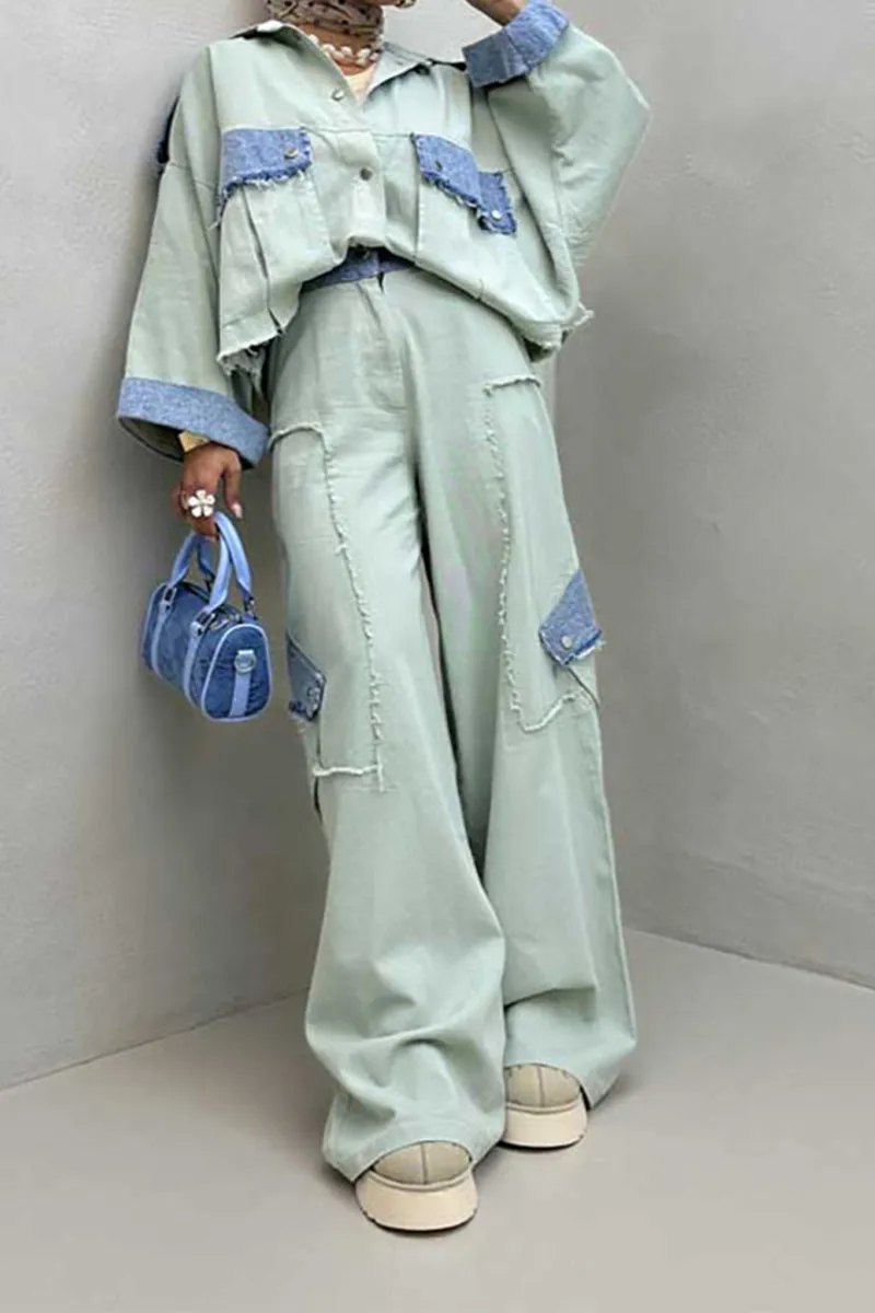 HUT1177 Luxe Layered Denim Set