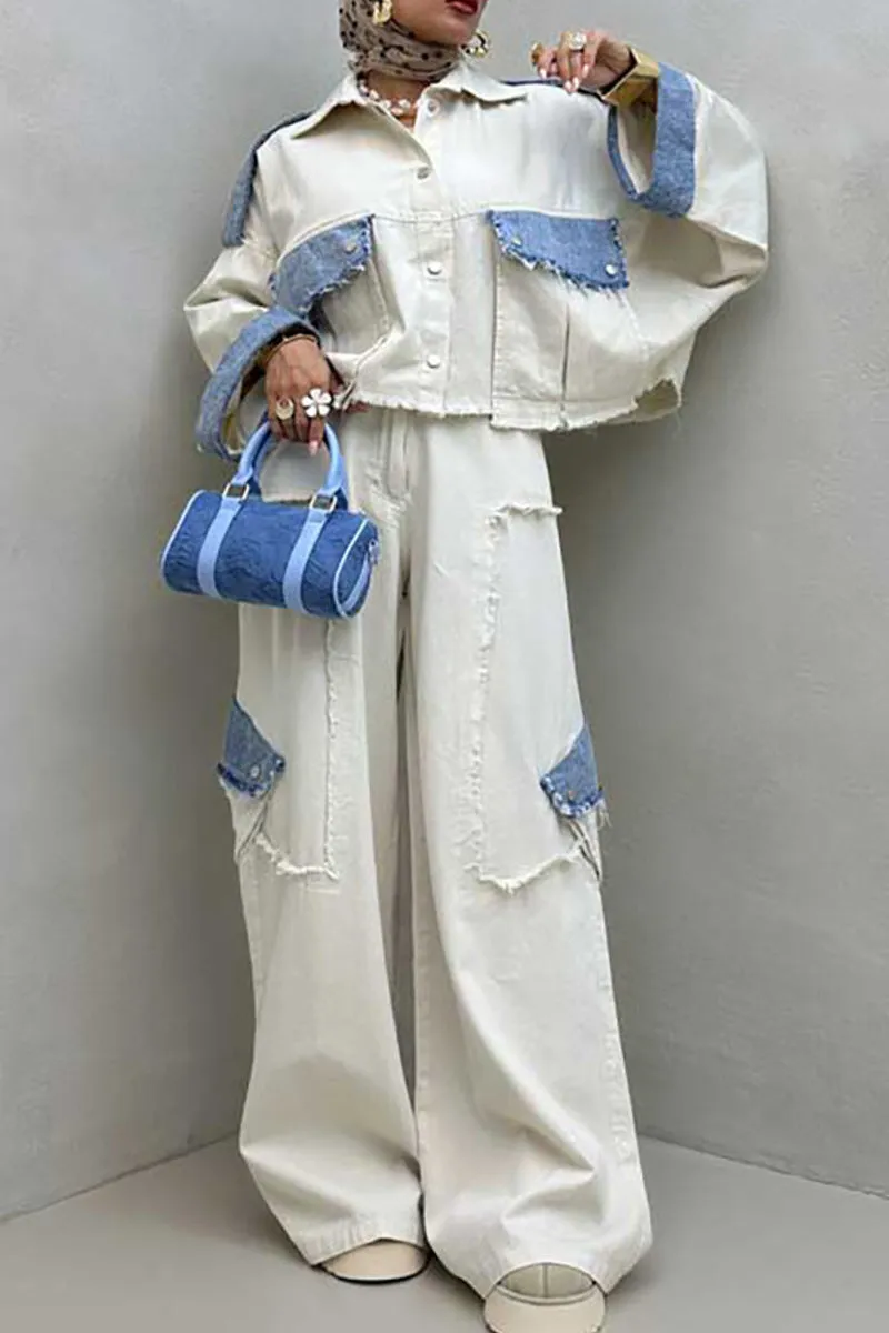 HUT1177 Luxe Layered Denim Set
