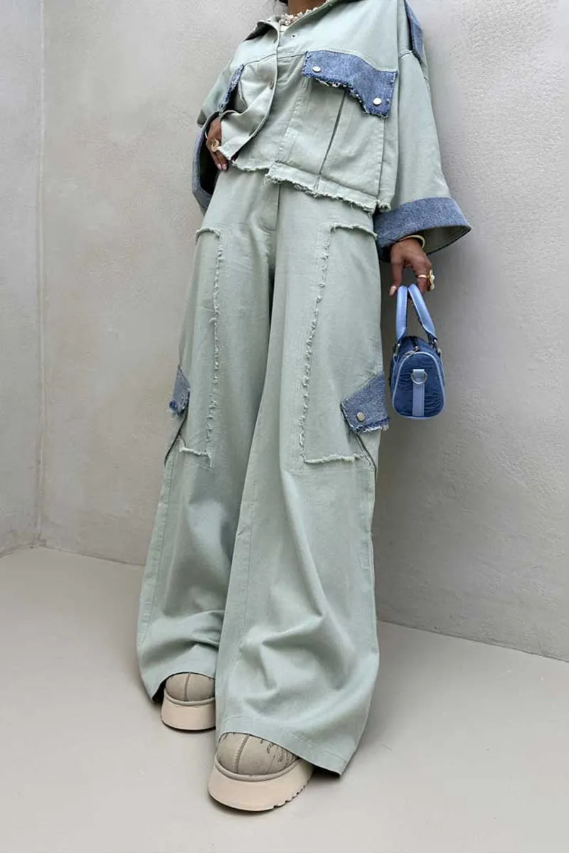 HUT1177 Luxe Layered Denim Set