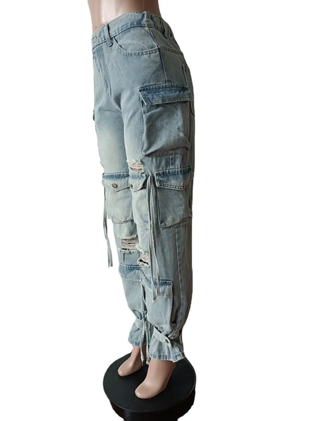 In the Mix Ankle Tie Cargo Jeans