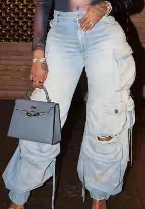 In the Mix Ankle Tie Cargo Jeans