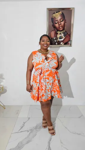 Lanie floral print Dress | Orange