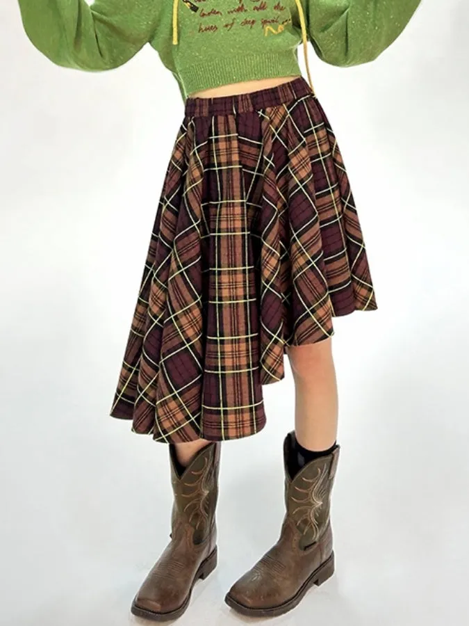 Layered Check Medium Skirt　X2458