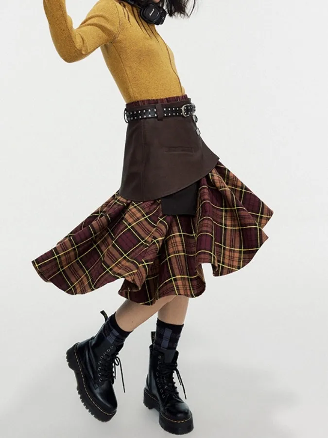 Layered Check Medium Skirt　X2458