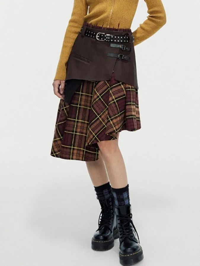 Layered Check Medium Skirt　X2458