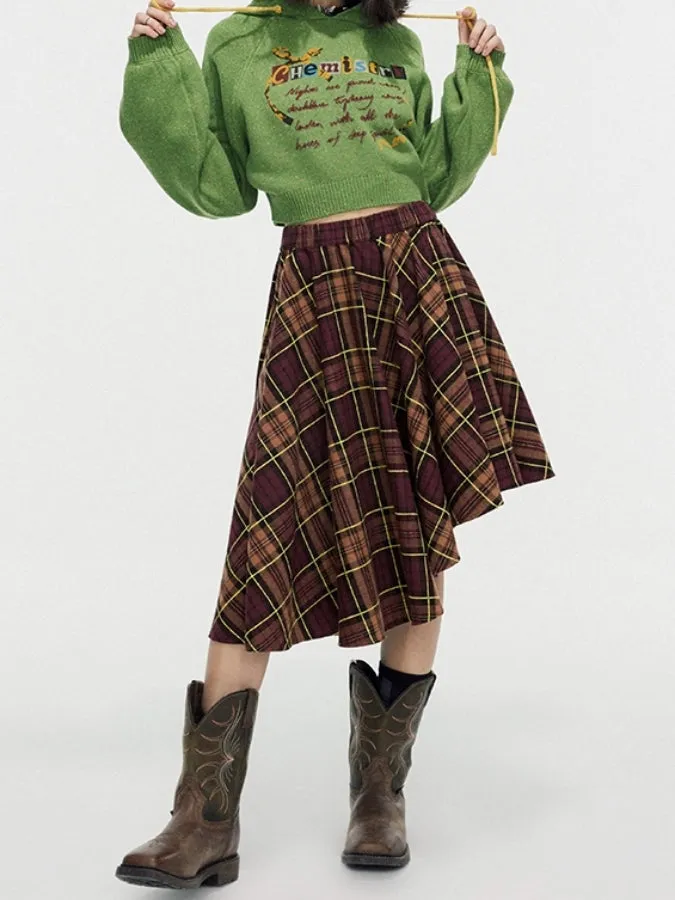 Layered Check Medium Skirt　X2458