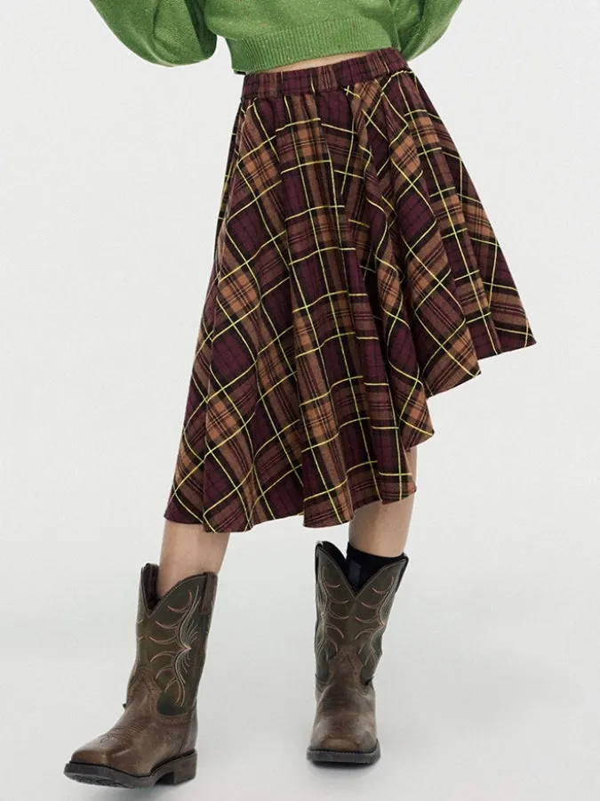 Layered Check Medium Skirt　X2458