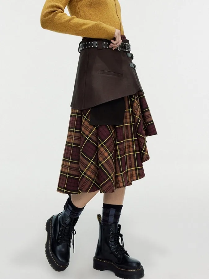 Layered Check Medium Skirt　X2458