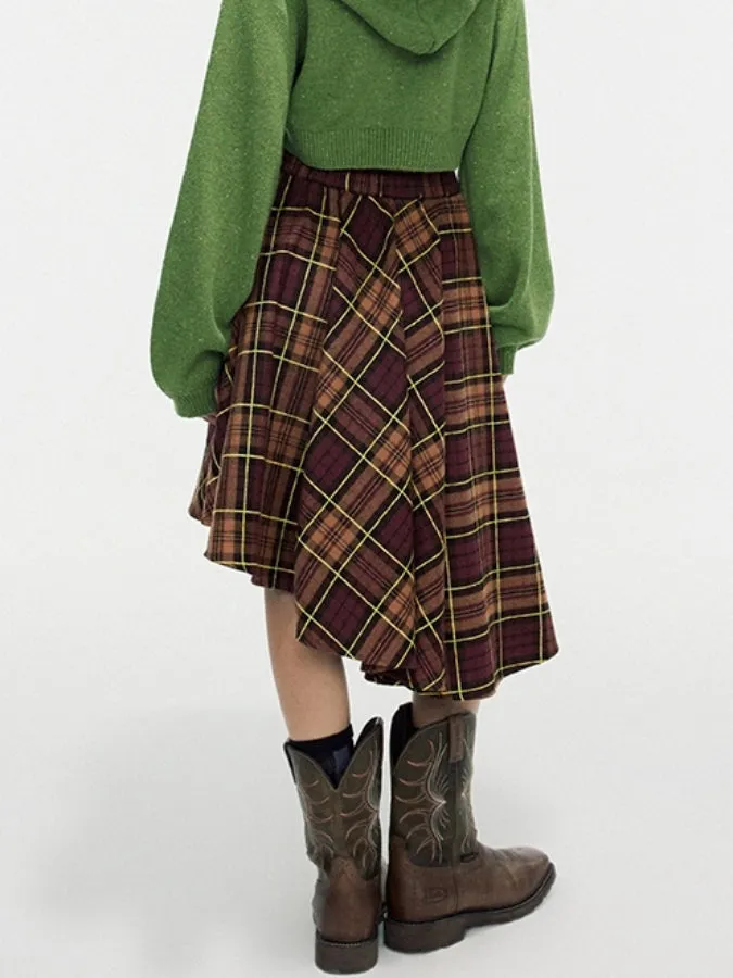 Layered Check Medium Skirt　X2458