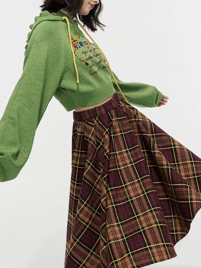 Layered Check Medium Skirt　X2458