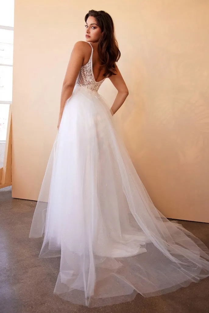 LAYERED TULLE BRIDAL GOWN