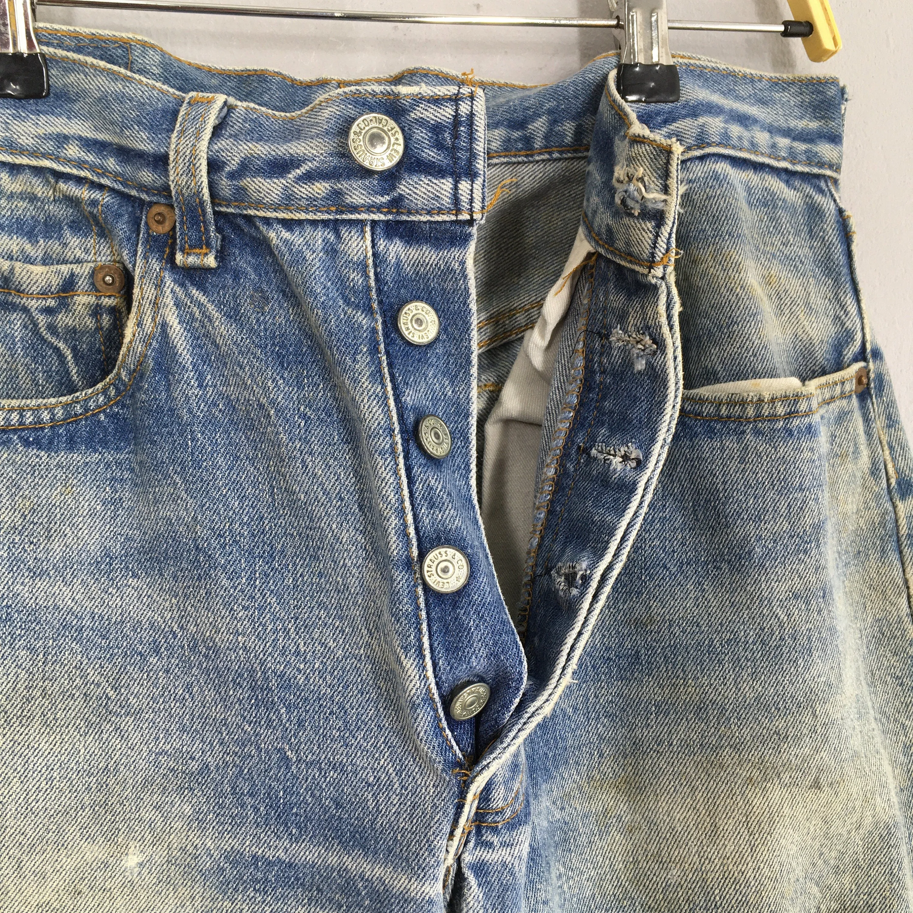 Levi's 501 Faded Dirty Blue Jeans Size 29x30.5