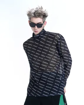 Logo Design Long Sleeve Mock Neck Pullover XSZ0001