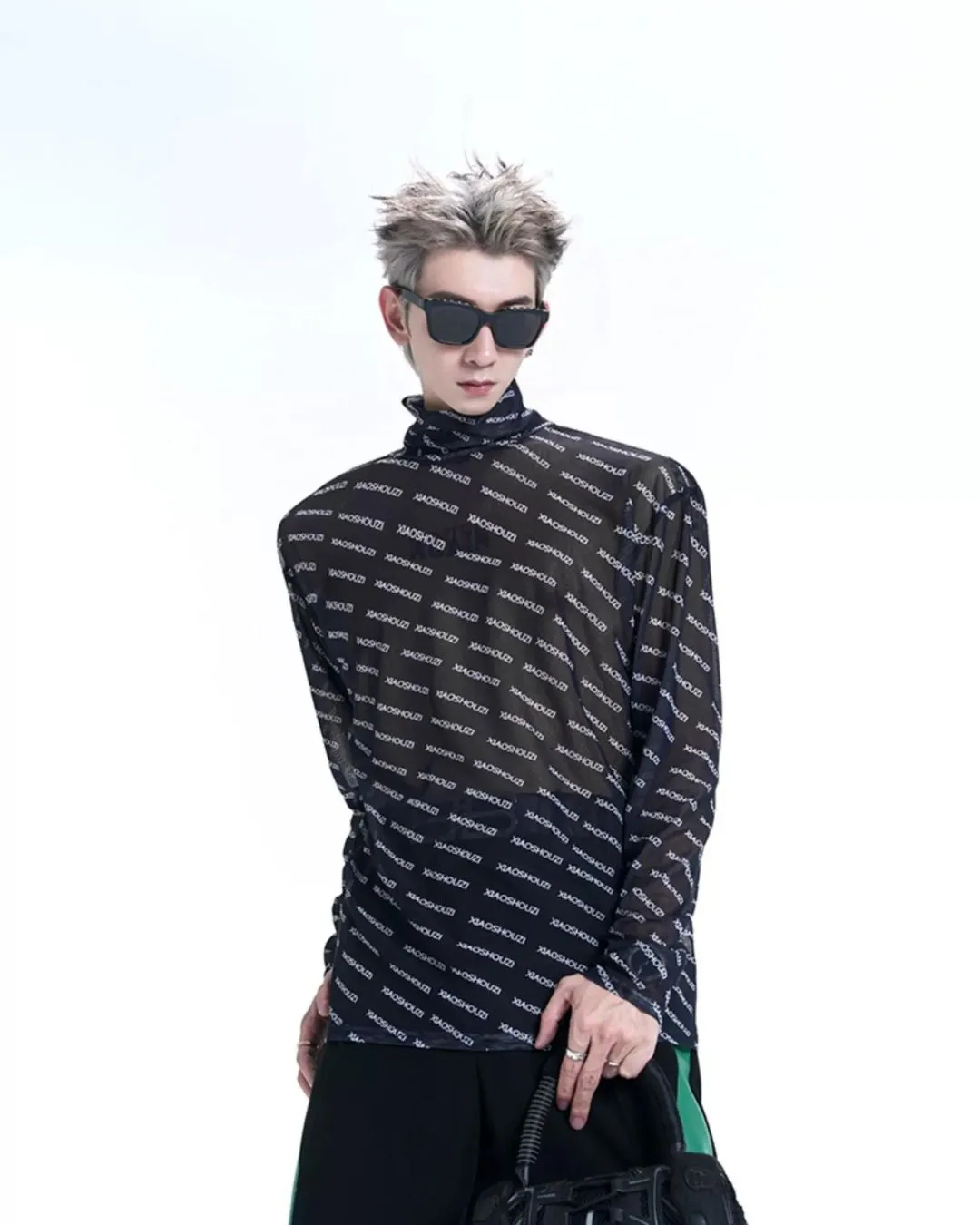 Logo Design Long Sleeve Mock Neck Pullover XSZ0001
