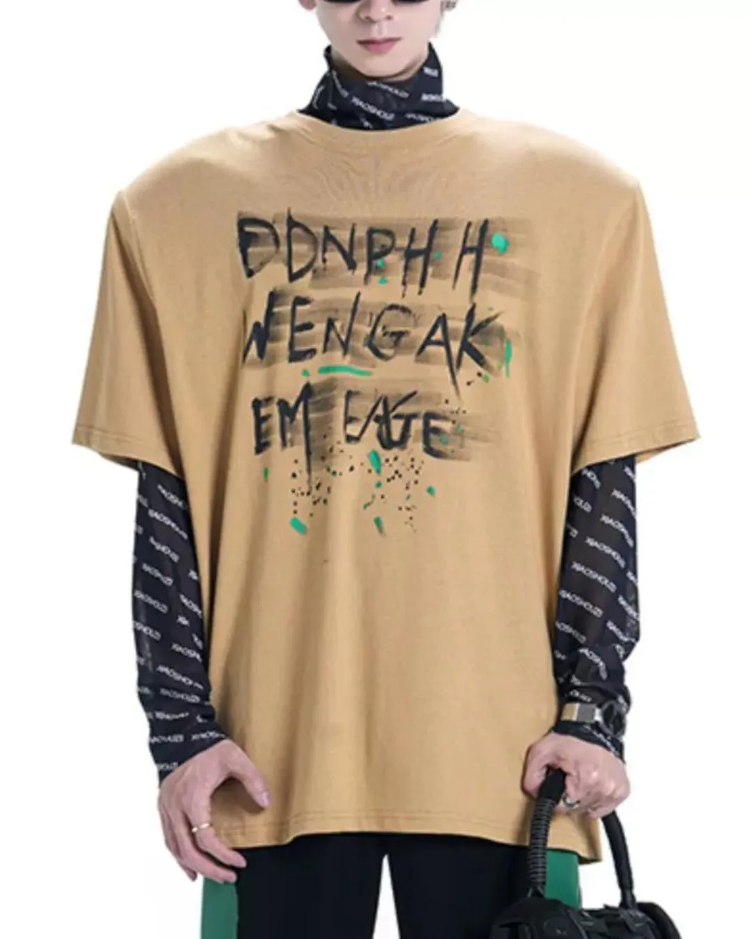 Logo Design Long Sleeve Mock Neck Pullover XSZ0001
