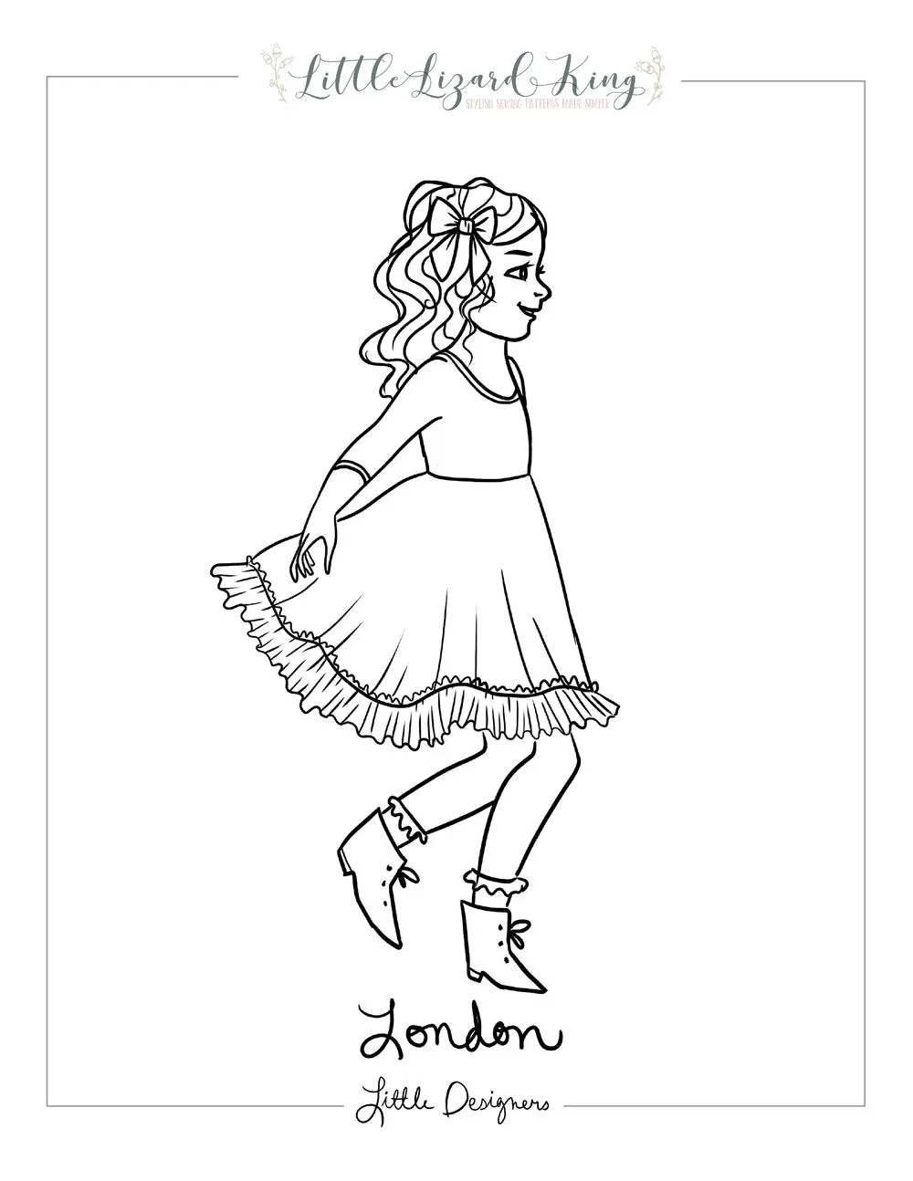 London Dress Coloring Page