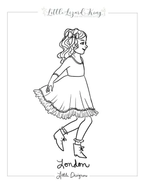 London Dress Coloring Page