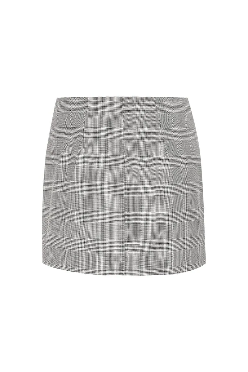 MAE SKIRT-CHECKERED GREY