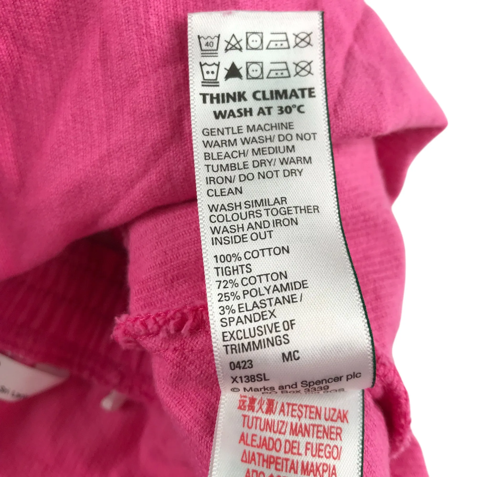 M&S skirt 5-6 year pink plain layered corduroy