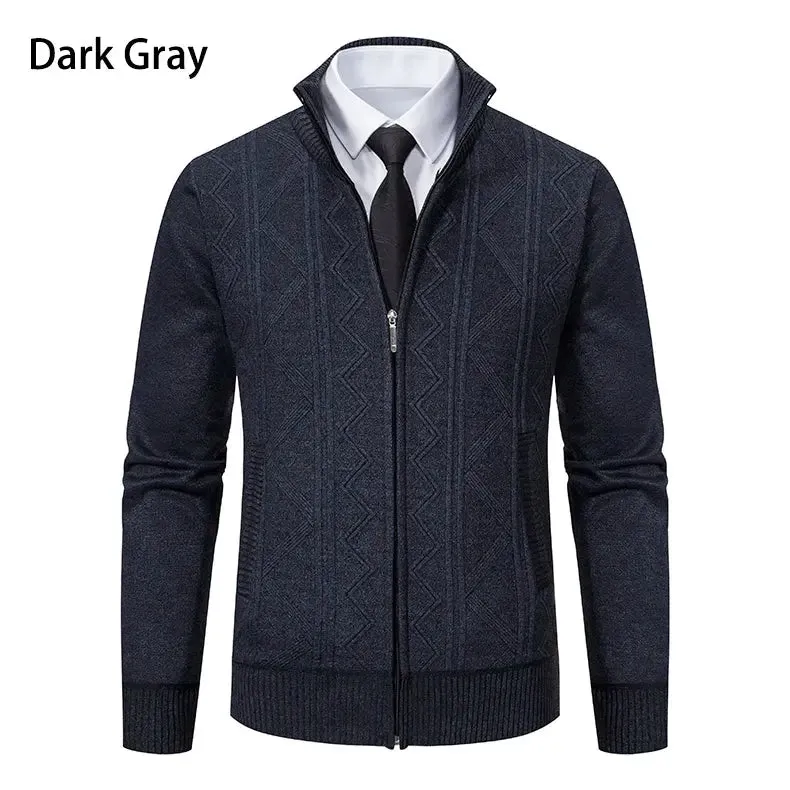 Man Knit Sweater Jacket Fleece Cardigan  Men's Clothes